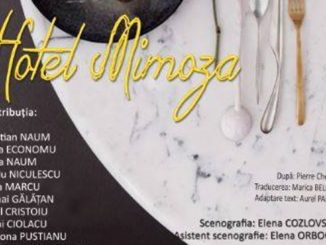 Afișul piesei "Hotel Mimoza" de la Teatrul Jean Bart Tulcea