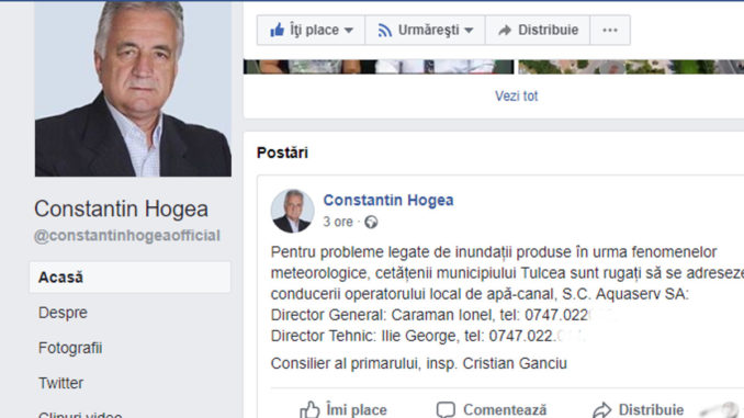 precedent Plant in spite of Primarul Tulcei, Constantin Hogea a publicat numerele directorilor Aquaserv  pentru a se face reclamații direct la ei – TLnews – Tulcea NEWS
