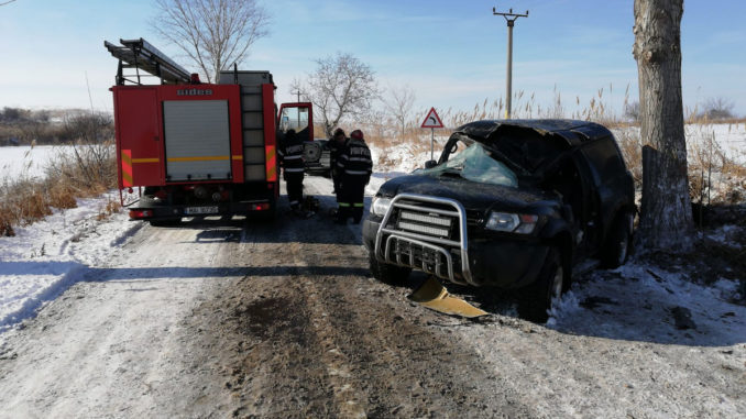 Accident rutier la Carcaliu. FOTO ISU Delta